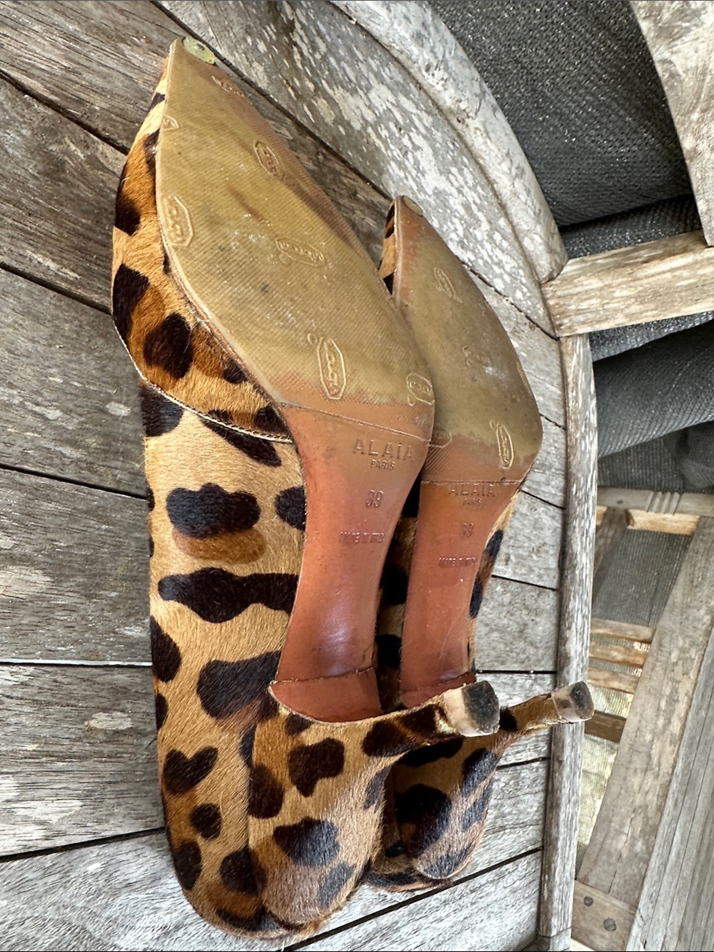 Azzedine Alaia Leopard-Pony hair Pointed-Toe Heels - Brown & Black 39 - Picture 9 of 15